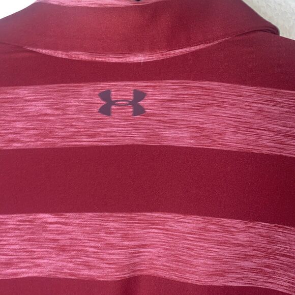 Under Armour polo Performance Golf Red stripe short sleeve Shirt XL men - Picture 7 of 7